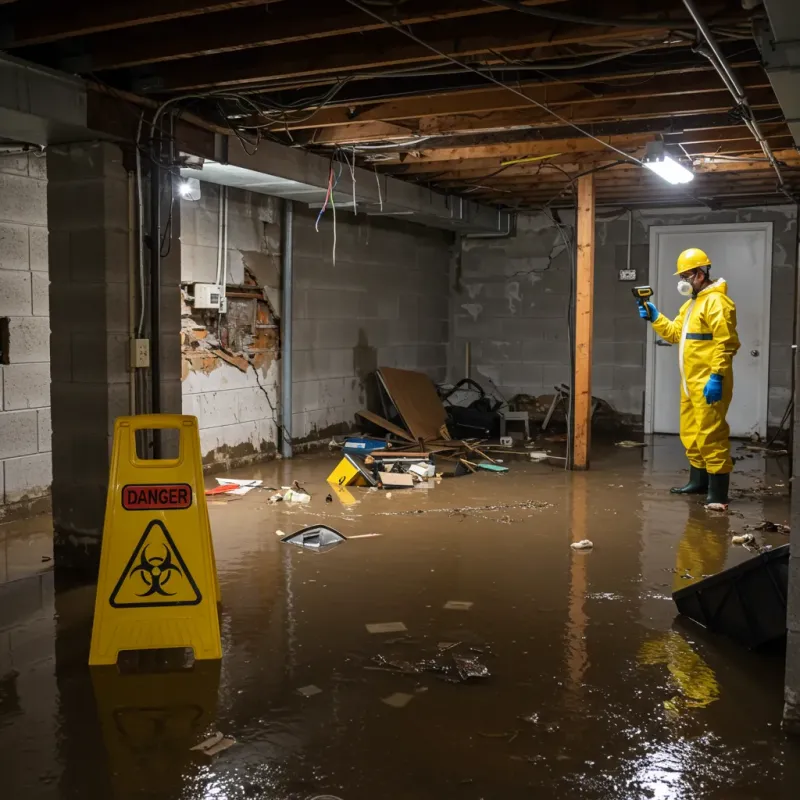 Flooded Basement Electrical Hazard in Karnes City, TX Property